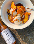 peach cayenne hot sauce on ice cream